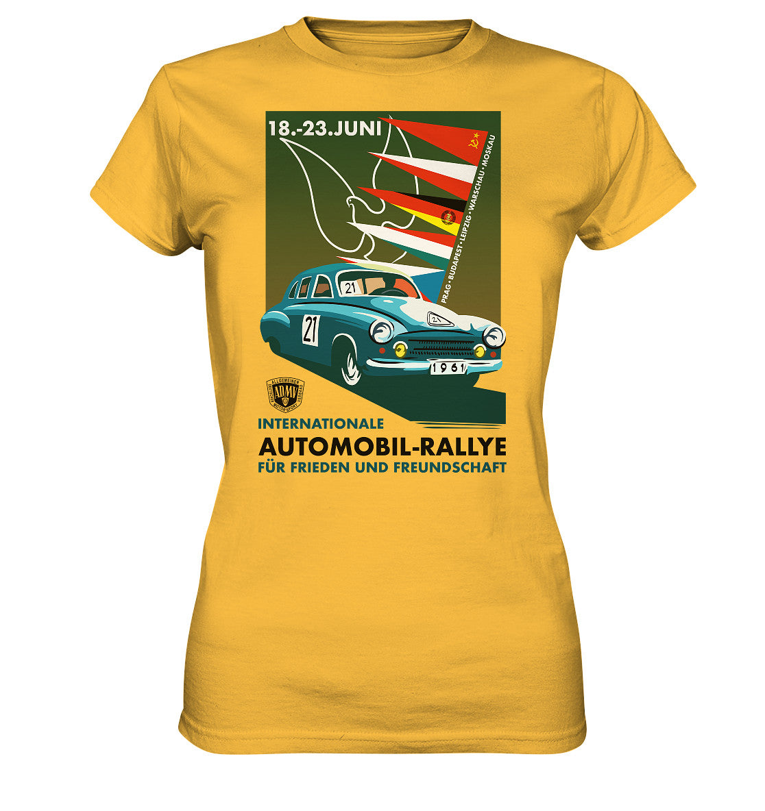 DDR Ostalgie Shirt Mädels • INTERNATIONALE RALLYE WARTBURG 1961 (ORIGINAL-PLAKAT)