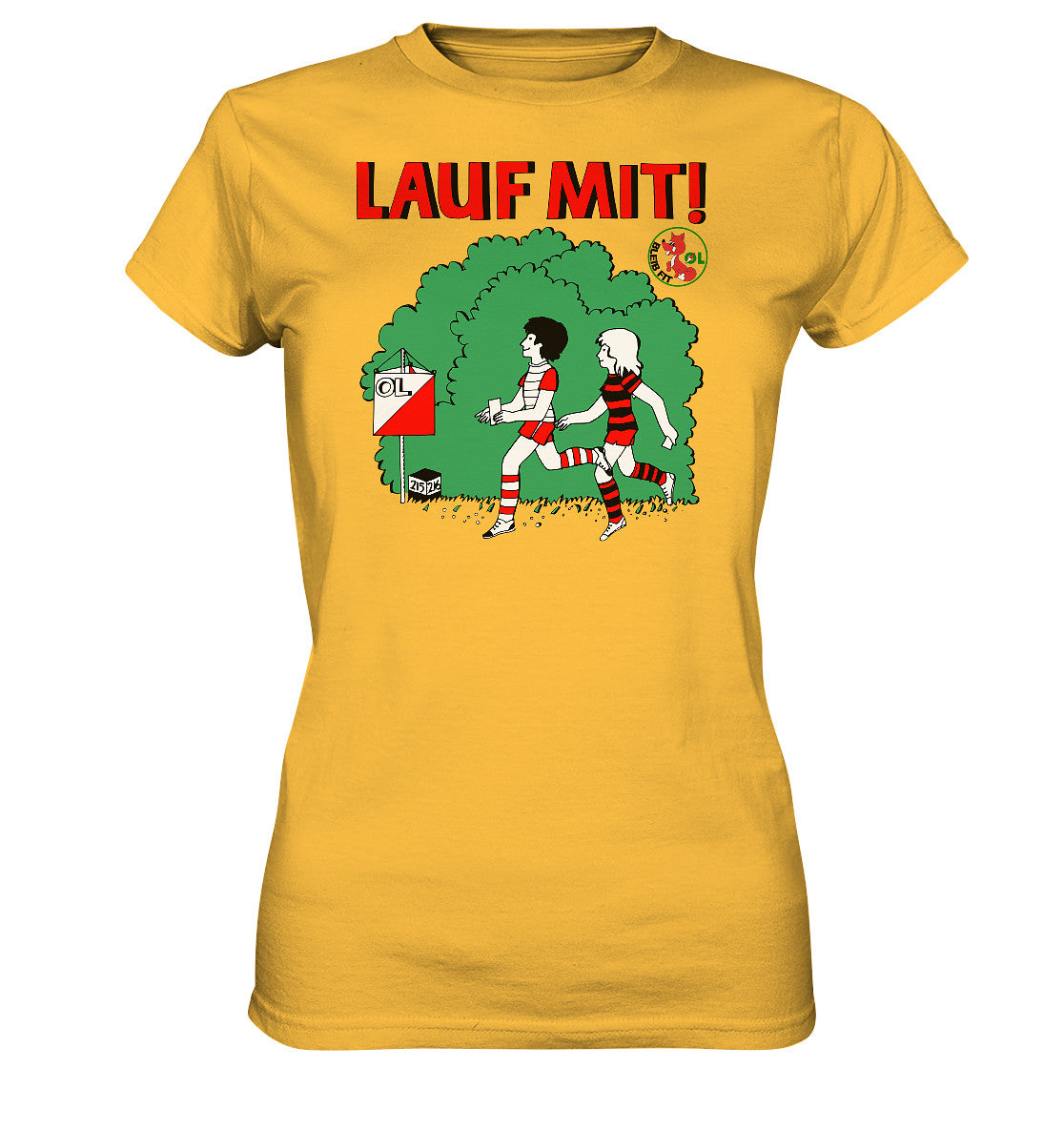 DDR Ostalgie Shirt Mädels • LAUF MIT - BLEIB FIT (DFF) - Ladies Premium Shirt