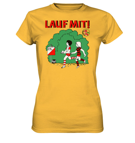 DDR Ostalgie Shirt Mädels • LAUF MIT - BLEIB FIT (DFF) - Ladies Premium Shirt