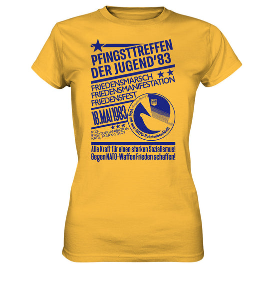 DDR Ostalgie Shirt Mädels • PFINGSTTREFFEN 1983 - GEGEN NATO-WAFFEN - ORIGINAL ILLUSTRATION