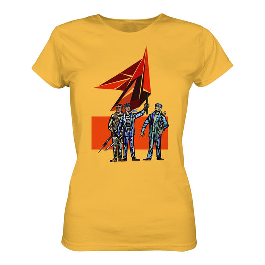 DDR Ostalgie Shirt Mädels • WALTER WOMACKA - BEWAFFNETE ARBEITER (STAATSRATSGEBÄUDE, Aus der Geschichte der Deutschen Arbeiterbewegung, 1964)