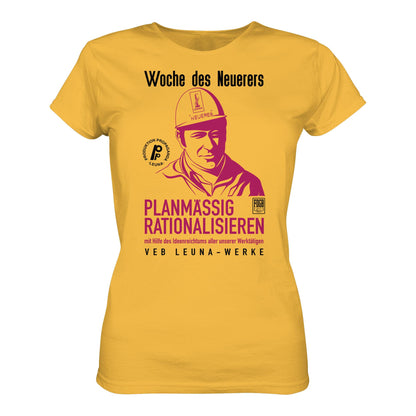 DDR Ostalgie Shirt Mädels • LEUNA - PLANMÄSSIG RATIONALISIEREN (DDR-ORIGINAL-PLAKAT)