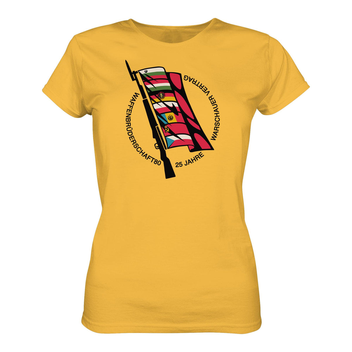 DDR Ostalgie Shirt Mädels • WAFFENBRÜDERSCHAFT80 - 25 JAHRE WARSCHAUER VERTRAG (NVA)
