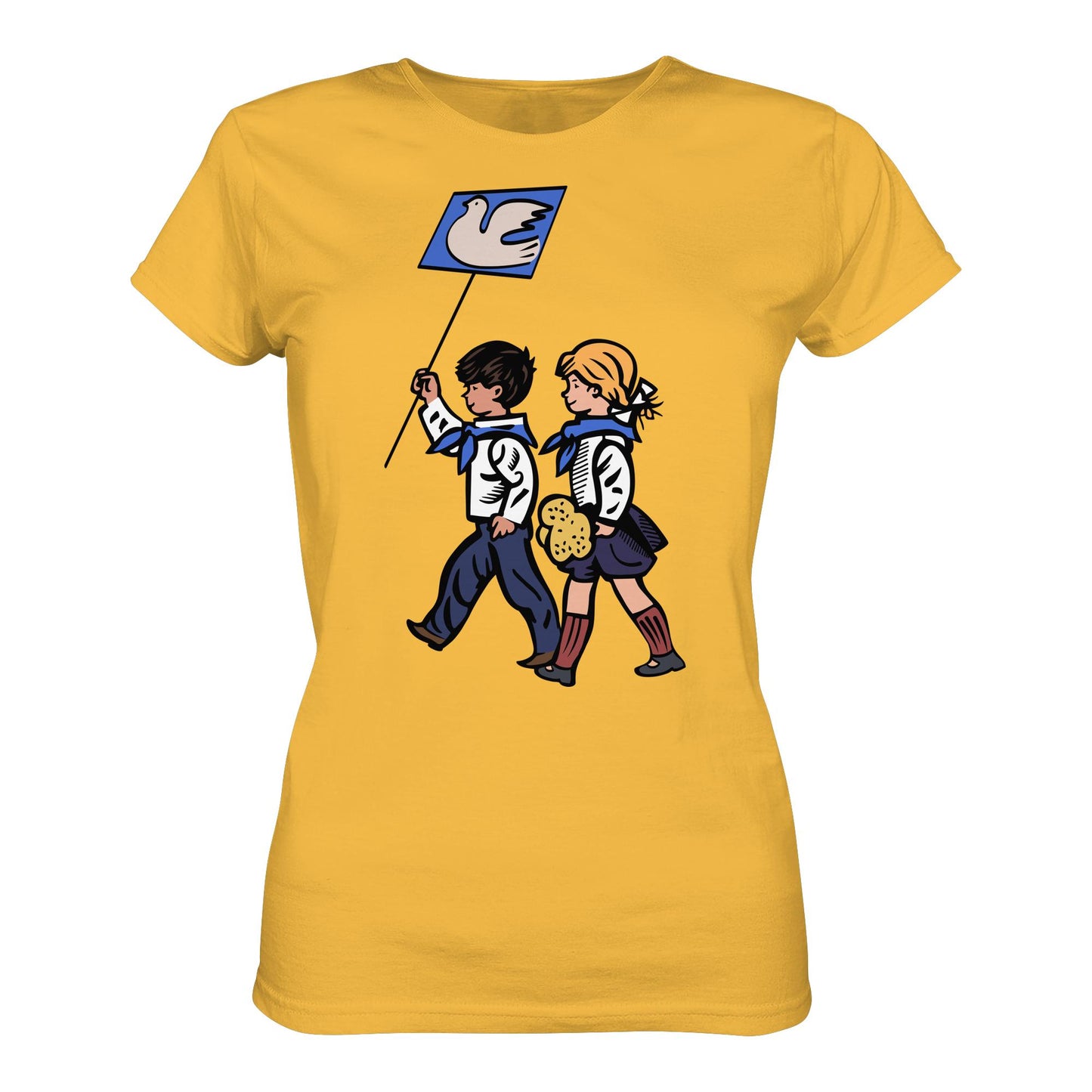 DDR Ostalgie Shirt Mädels • KLEINE WEISSE FRIEDENSTAUBE - ILLUSTRATION UNSERE FIBEL