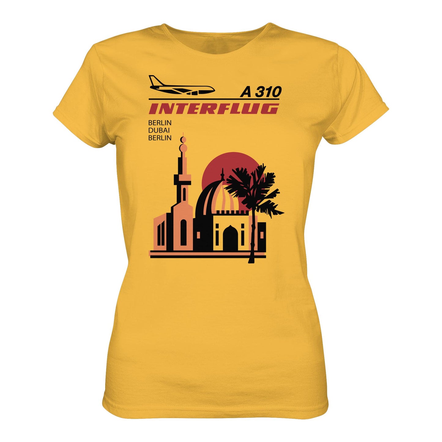 DDR Ostalgie Shirt Mädels • INTERFLUG BERLIN - DUBAI (ORIGINAL SONDERSTEMPEL)