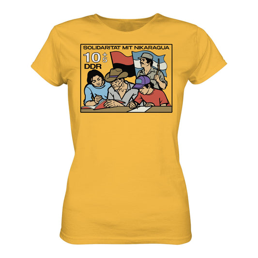DDR Ostalgie Shirt Mädels • SOLIDARITÄT MIT NIKARAGUA (DDR-BRIEFMARKE)