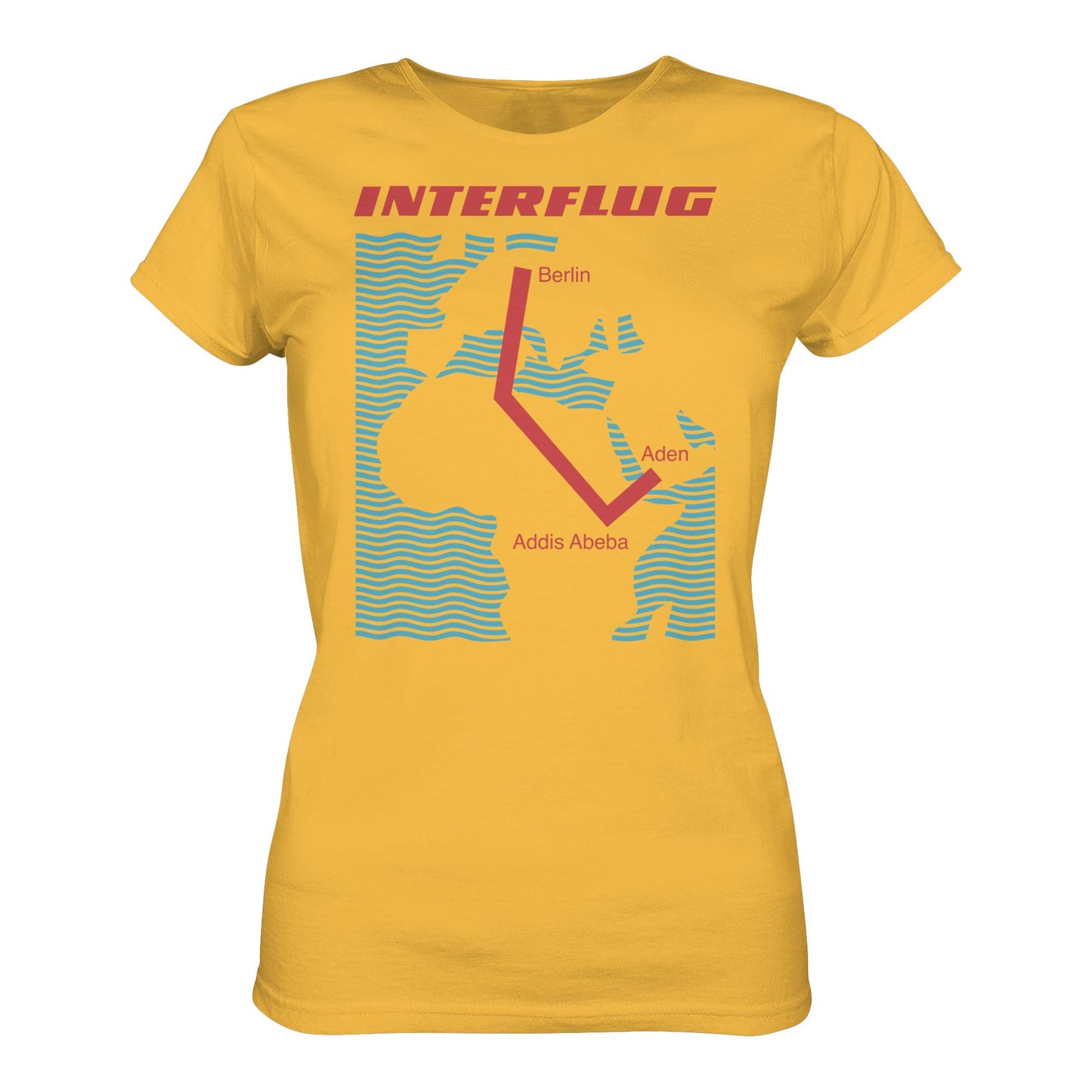 DDR Ostalgie Shirt Mädels • INTERFLUG BERLIN - ADDIS ABEBA (ORIGINAL SONDERSTEMPEL)
