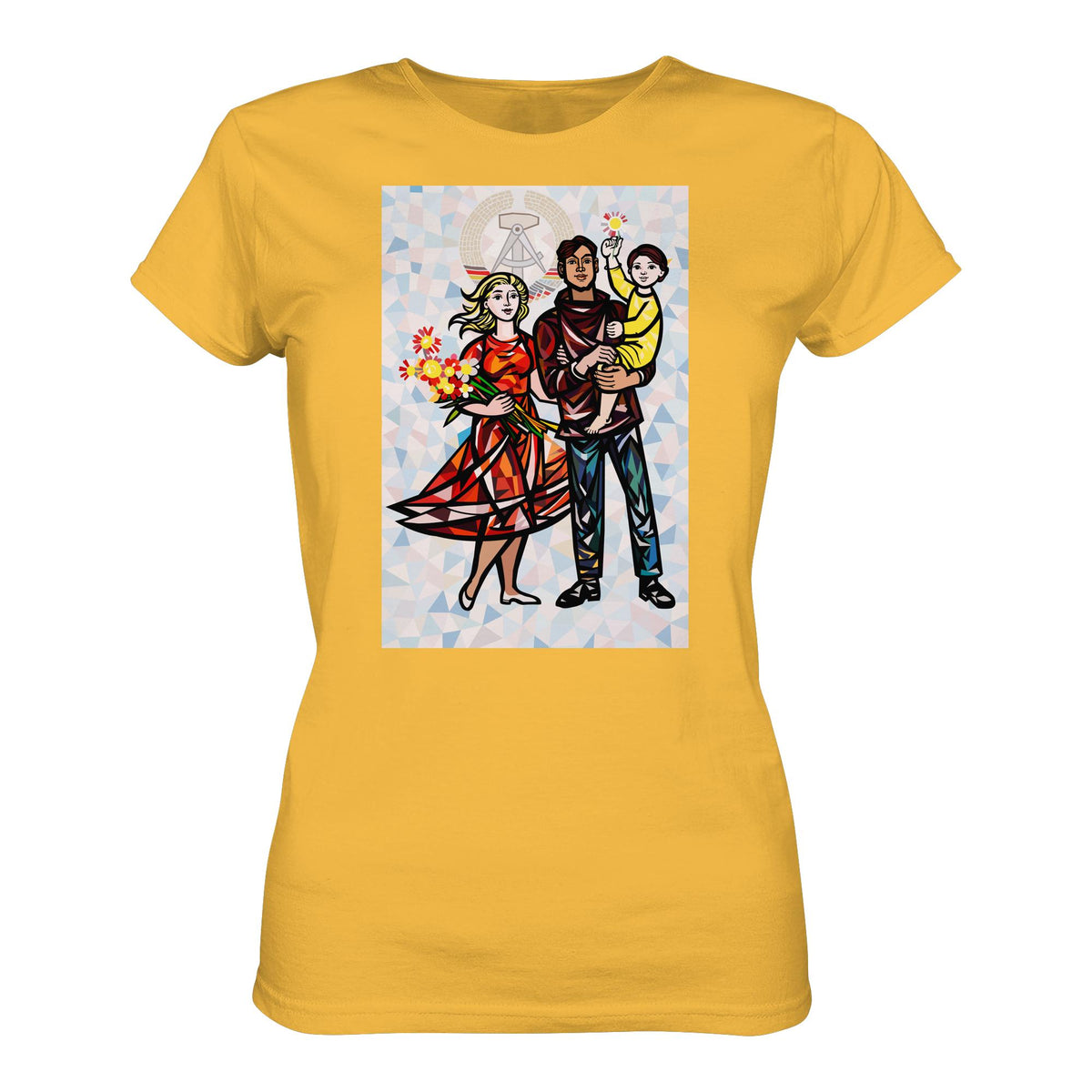 DDR Ostalgie Shirt Mädels • WALTER WOMACKA - UNSERE FAMILIE mit Hintergrund (STAATSRATSGEBÄUDE, Aus der Geschichte der Deutschen Arbeiterbewegung, 1964)