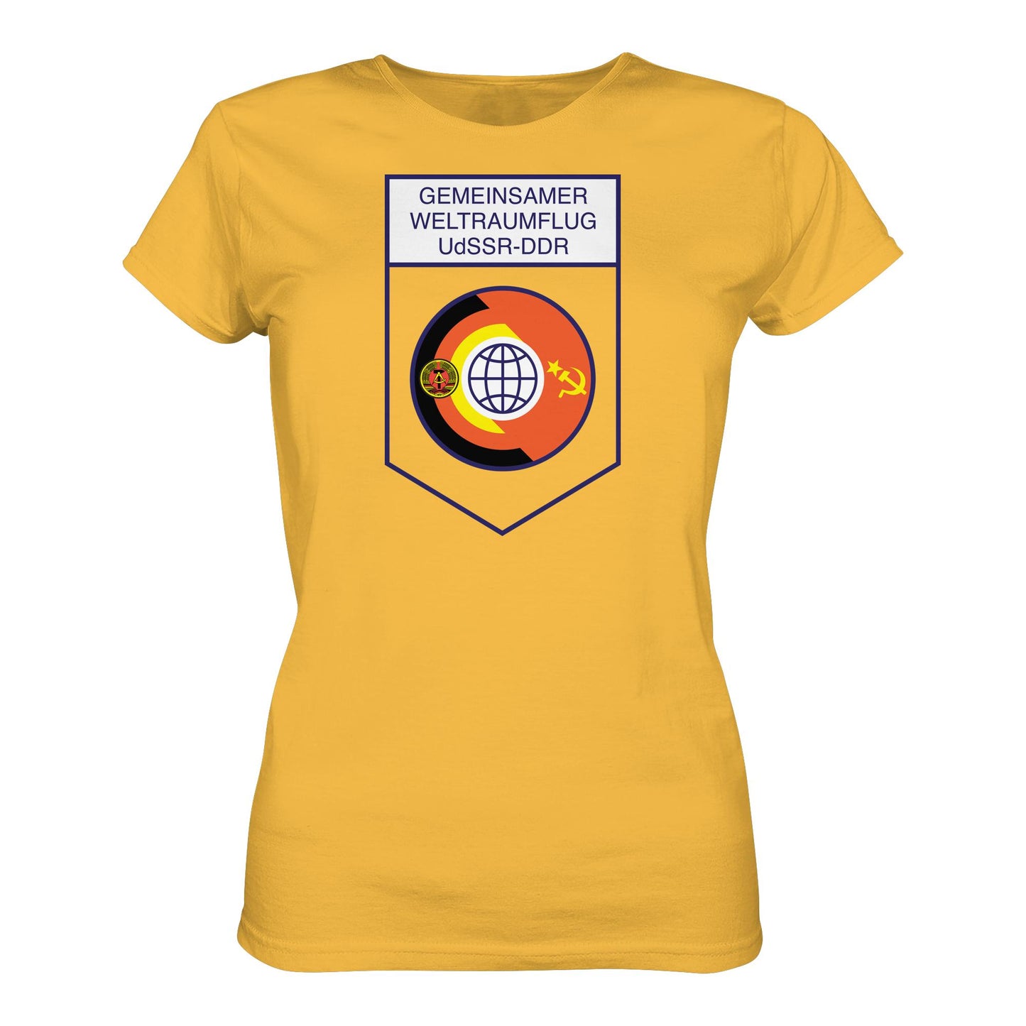 DDR Ostalgie Shirt Mädels • GEMEINSAMER WELTRAUMFLUG UDSSR-DDR (ORIGINAL WIMPEL)