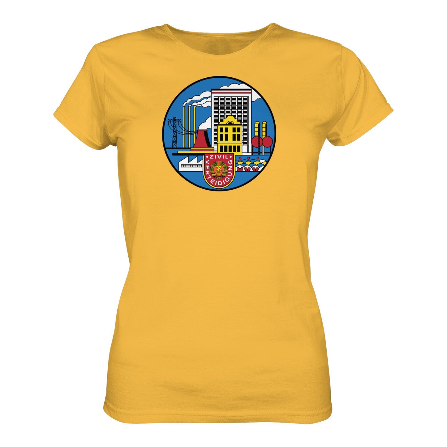 DDR Ostalgie Shirt Mädels • DDR ZIVILVERTEIDIGUNG (ORIGINAL GLAS-DESIGN)