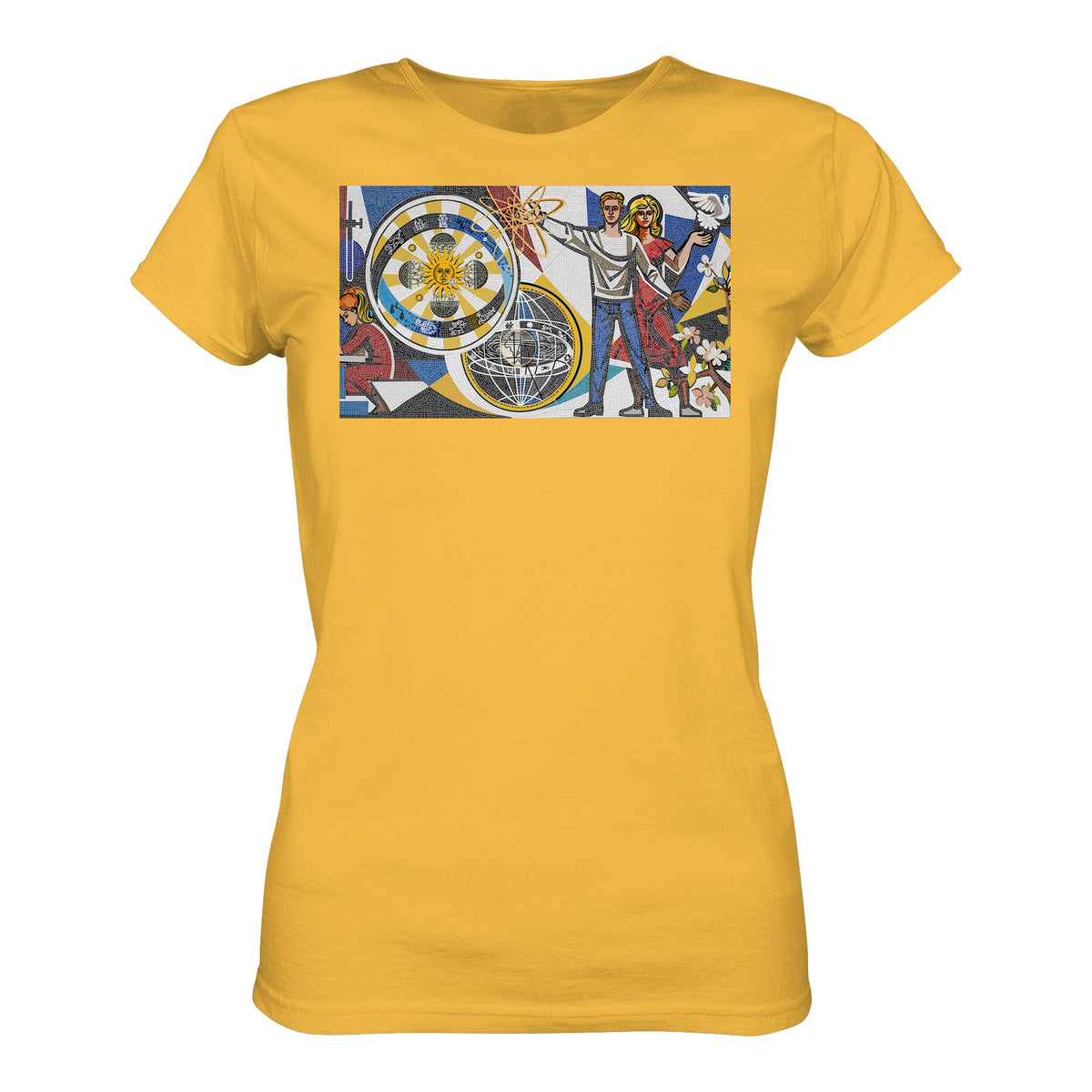 DDR Ostalgie Shirt Mädels • WALTER WOMACKA - JUNGES PAAR MIT FRIEDENSTAUBE (MOSAIK HAUS DES LEHRERS, 1964)