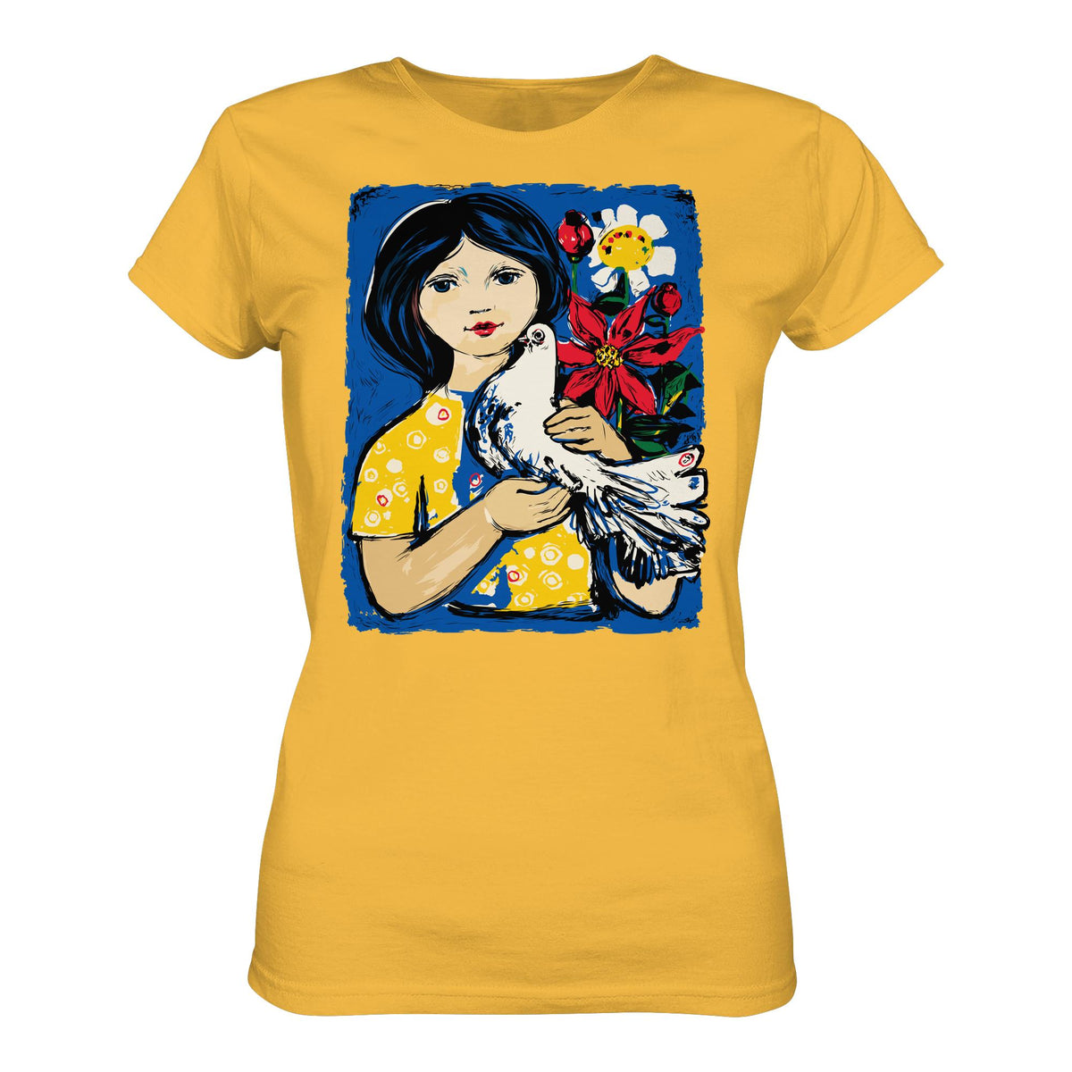 DDR Ostalgie Shirt Mädels • WALTER WOMACKA - MÄDCHEN MIT FRIEDENSTAUBE