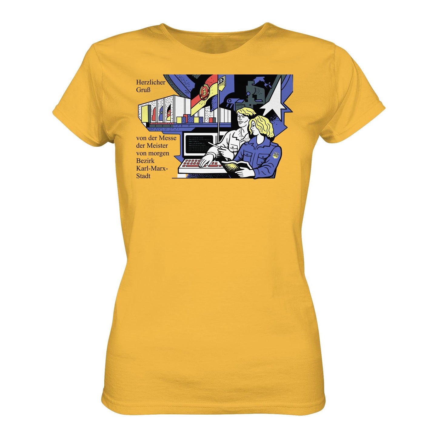 DDR Ostalgie Shirt Mädels • MESSE DER MEISTER VON MORGEN, KARL-MARX-STADT (ORIGINAL BRIEFMARKE)