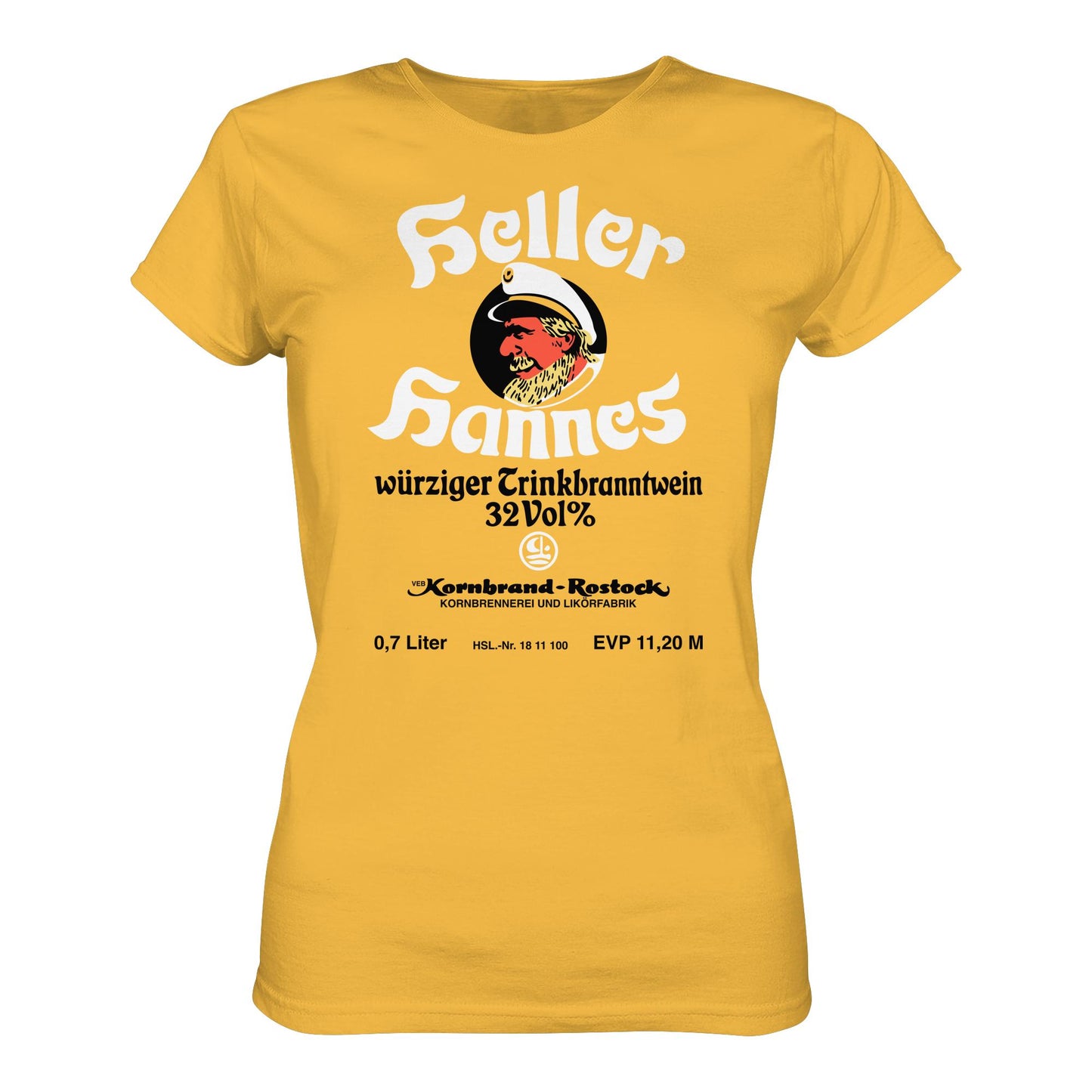 DDR Ostalgie Shirt Mädels • HELLER HANNES - TRINKBRANNTWEIN - VEB KORNBRANDT ROSTOCK