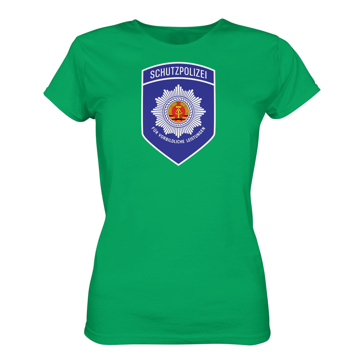 DDR Ostalgie Shirt Mädels • SCHUTZPOLIZEI - FÜR VORBILDLICHE LEISTUNGEN (ORIGINAL-AUFNÄHER)