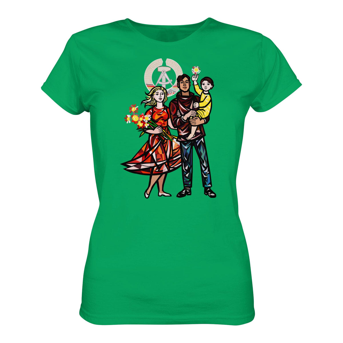 DDR Ostalgie Shirt Mädels • WALTER WOMACKA - UNSERE FAMILIE (STAATSRATSGEBÄUDE, Aus der Geschichte der Deutschen Arbeiterbewegung, 1964)
