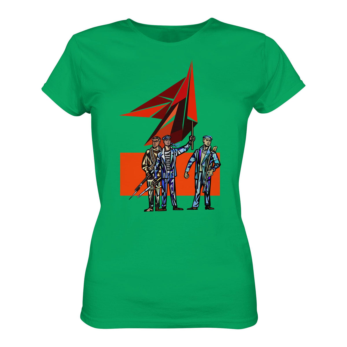DDR Ostalgie Shirt Mädels • WALTER WOMACKA - BEWAFFNETE ARBEITER (STAATSRATSGEBÄUDE, Aus der Geschichte der Deutschen Arbeiterbewegung, 1964)