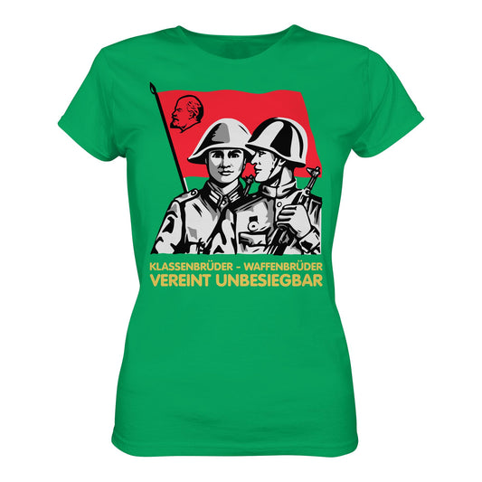 DDR Ostalgie Shirt Mädels • KLASSENBRÜDER WAFFENBRÜDER - VEREINT UNBESIEGBAR (NVA)