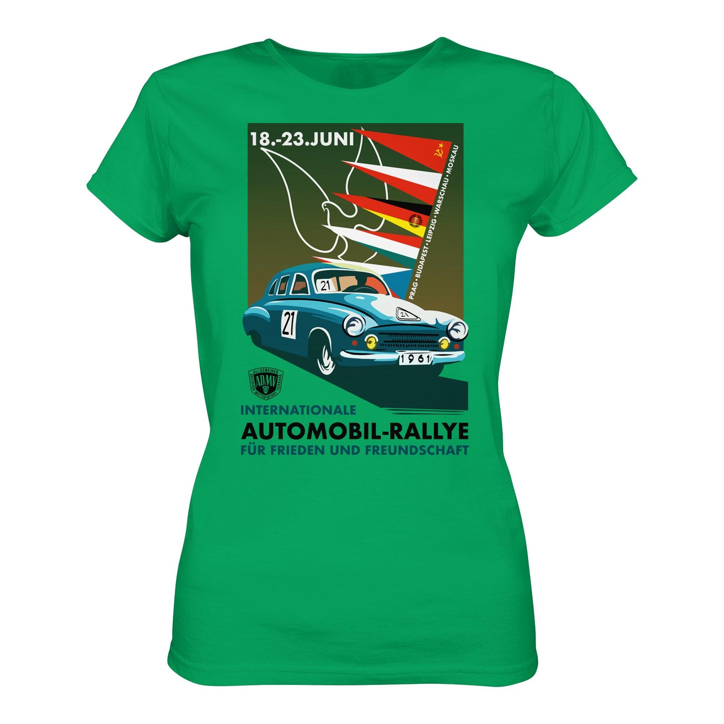 DDR Ostalgie Shirt Mädels • INTERNATIONALE RALLYE WARTBURG 1961 (ORIGINAL-PLAKAT)