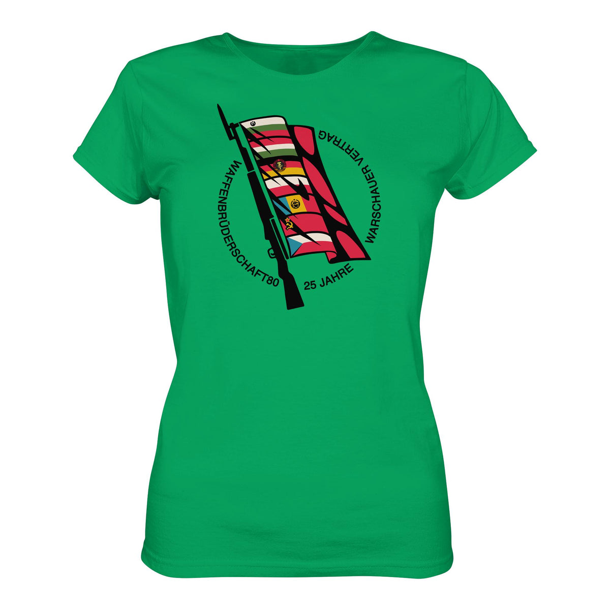 DDR Ostalgie Shirt Mädels • WAFFENBRÜDERSCHAFT80 - 25 JAHRE WARSCHAUER VERTRAG (NVA)