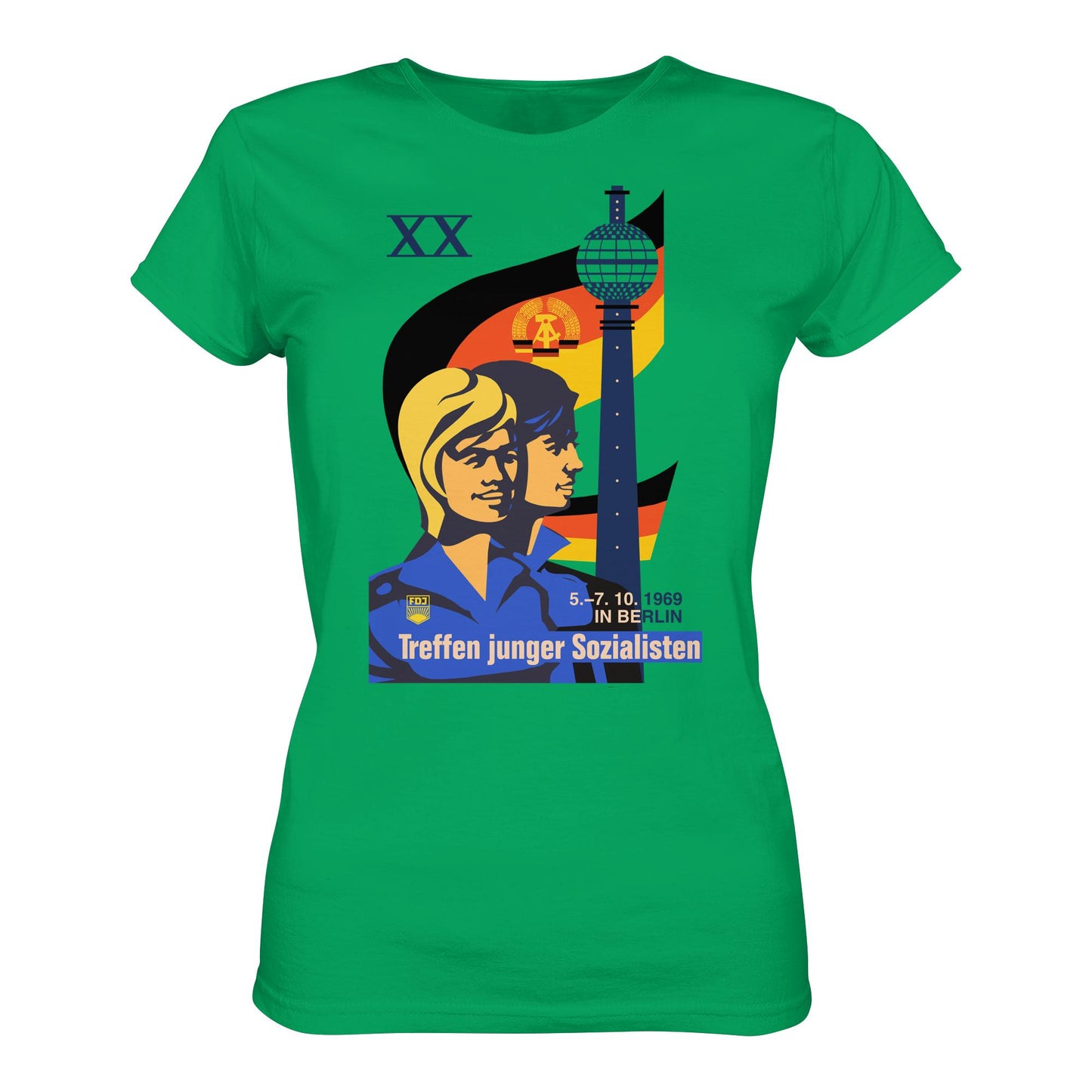 DDR Ostalgie Shirt Mädels • TREFFEN JUNGER SOZIALISTEN BERLIN 1969 (ORIGINAL PLAKAT)
