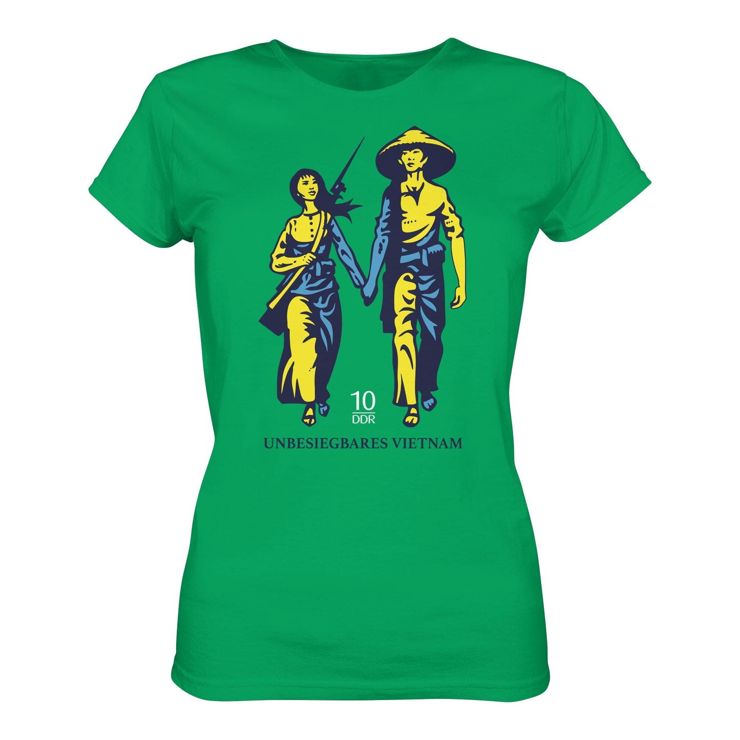 DDR Ostalgie Shirt Mädels • UNBESIEGBARES VIETNAM (ORIGINAL DDR-BRIEFMARKE)
