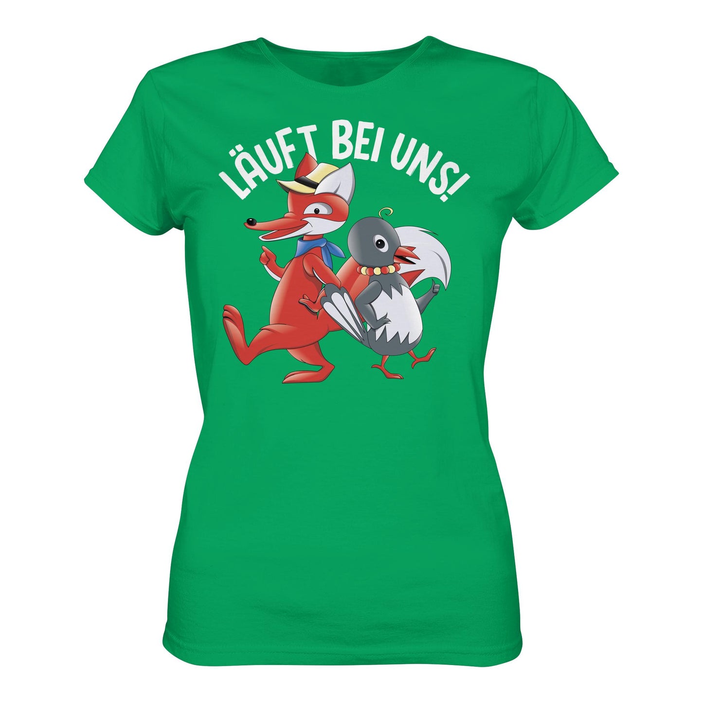 DDR Ostalgie Shirt Mädels • UNSER SANDMÄNNCHEN - HERR FUCHS & FRAU ELSTER, LÄUFT BEI UNS!