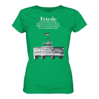DDR Ostalgie Shirt Mädels • FRIEDE IN UNSEREM LANDE! (DDR-ORIGINAL-PLAKAT)