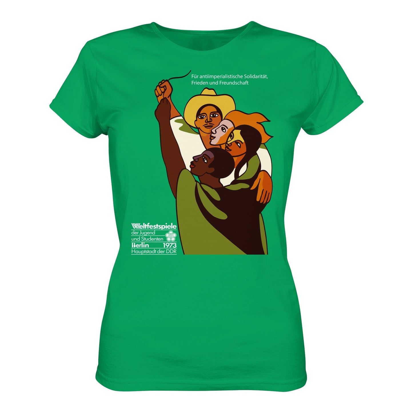 DDR Ostalgie Shirt Mädels • FÜR FRIEDEN UND FREUNDSCHAFT - ORIGINALPOSTER WELTFESTSPIELE BERLIN 1973