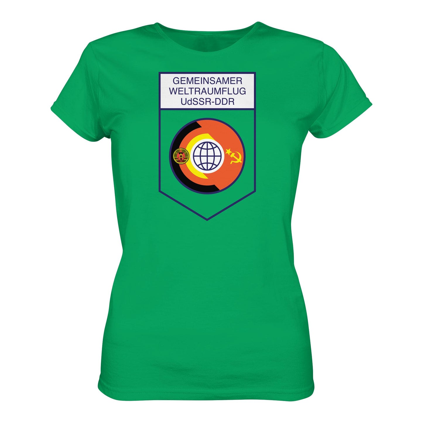 DDR Ostalgie Shirt Mädels • GEMEINSAMER WELTRAUMFLUG UDSSR-DDR (ORIGINAL WIMPEL)