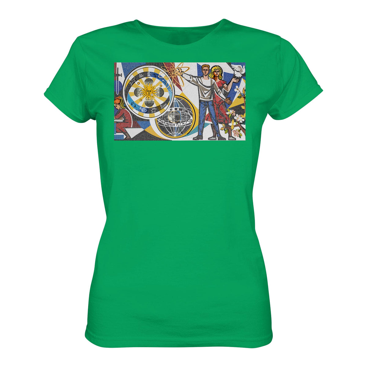 DDR Ostalgie Shirt Mädels • WALTER WOMACKA - JUNGES PAAR MIT FRIEDENSTAUBE (MOSAIK HAUS DES LEHRERS, 1964)