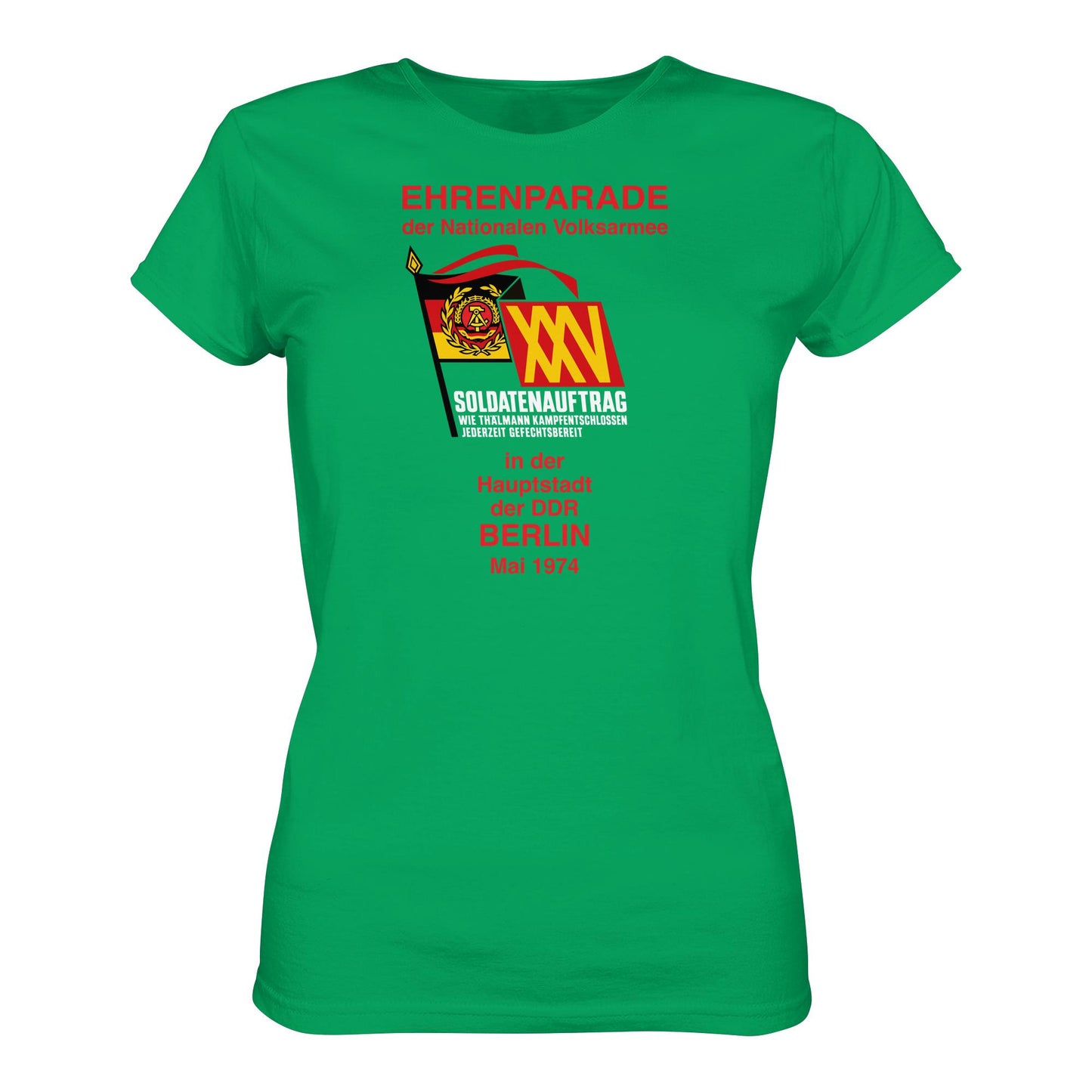 DDR Ostalgie Shirt Mädels • EHRENPARADE DER NVA, 1974 BERLIN (ORIGINALWIMPEL)