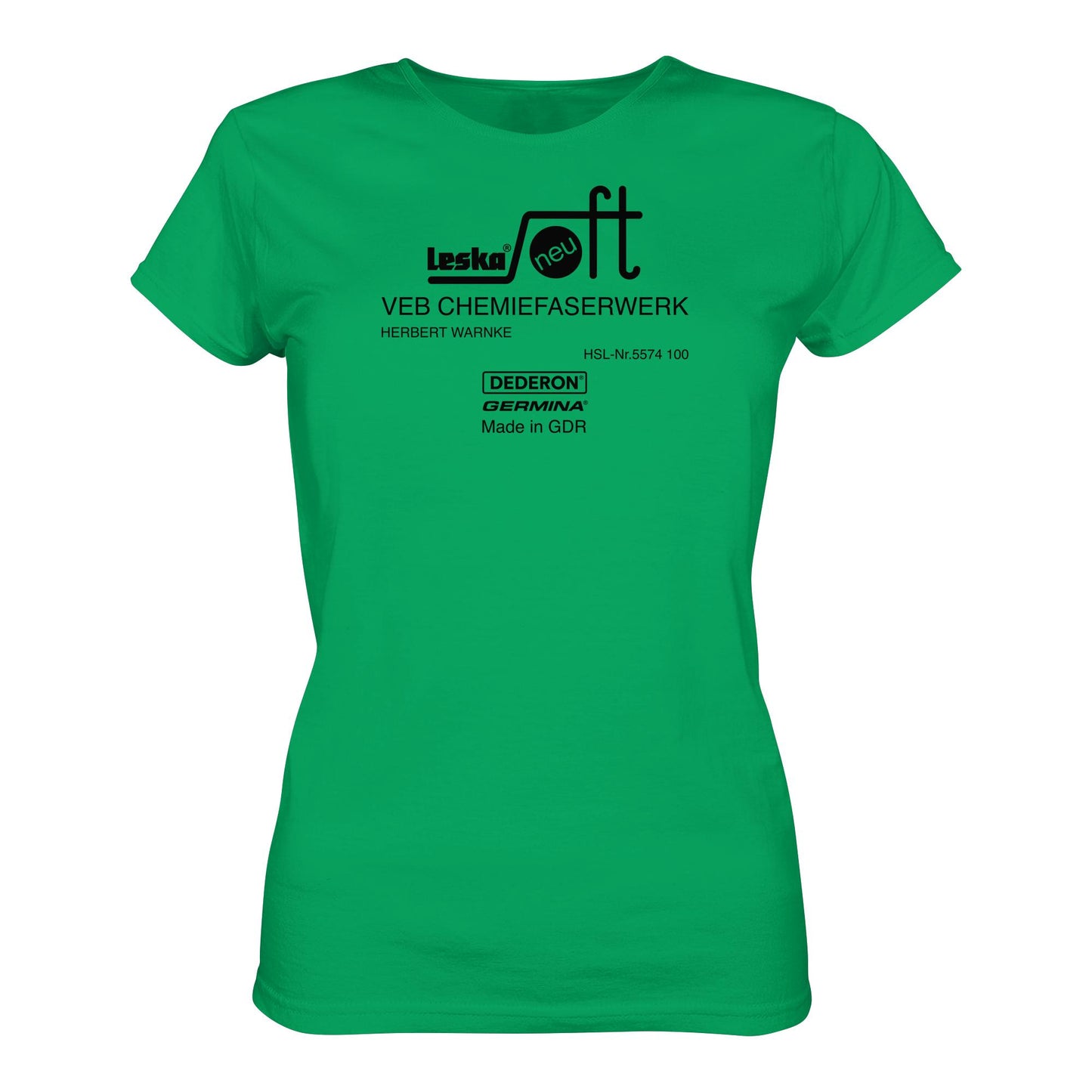 DDR Ostalgie Shirt Mädels • LESKA VEB CHEMIEFASERWERK HERBERT WARNKE - DEDERON, GERMINA