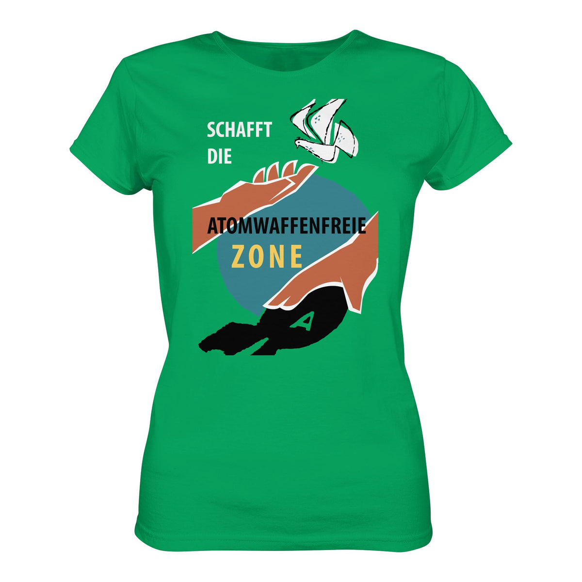 DDR Ostalgie Shirt Mädels • SCHAFFT DIE ATOMWAFFENFREIE ZONE (ORIGINAL-PLAKAT)