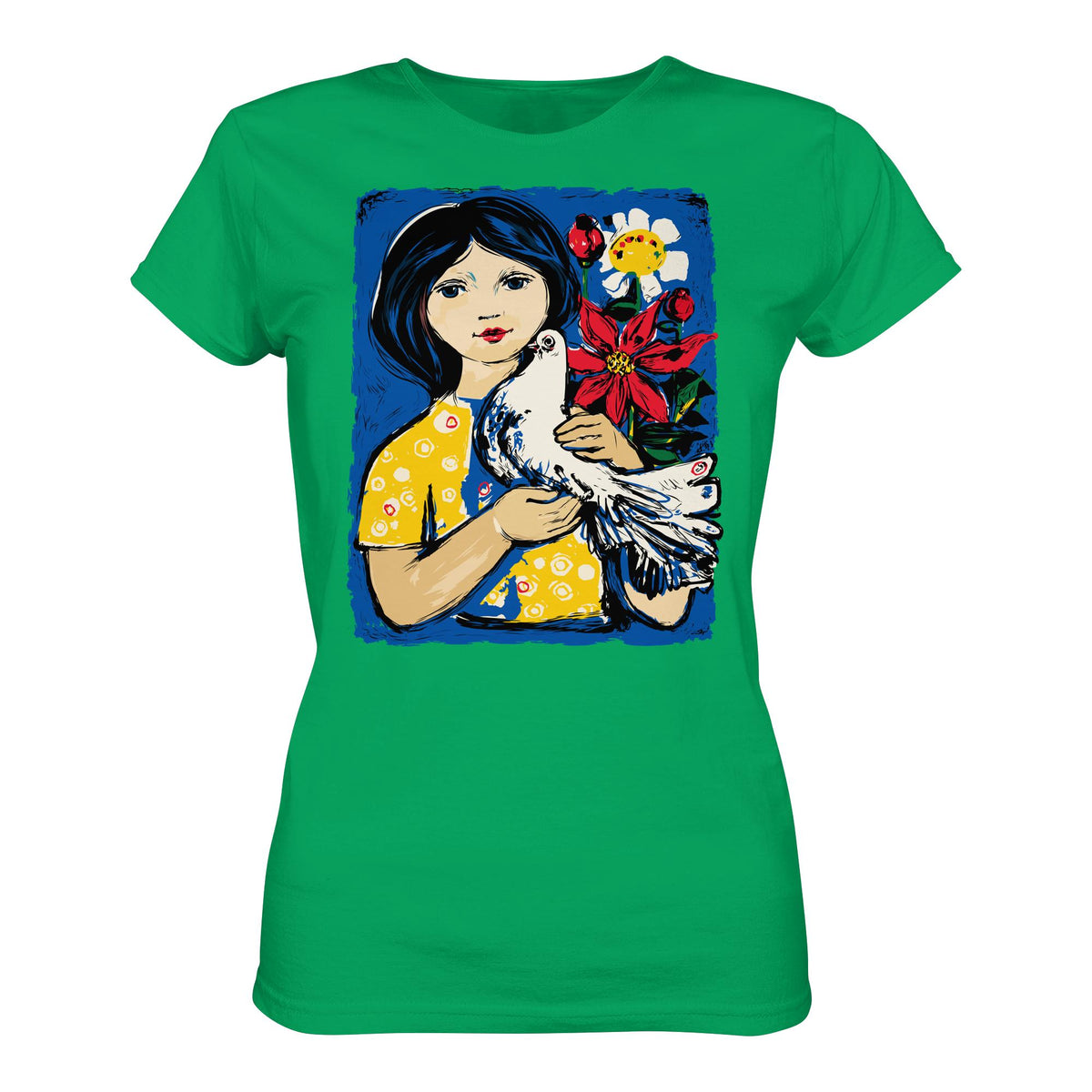 DDR Ostalgie Shirt Mädels • WALTER WOMACKA - MÄDCHEN MIT FRIEDENSTAUBE