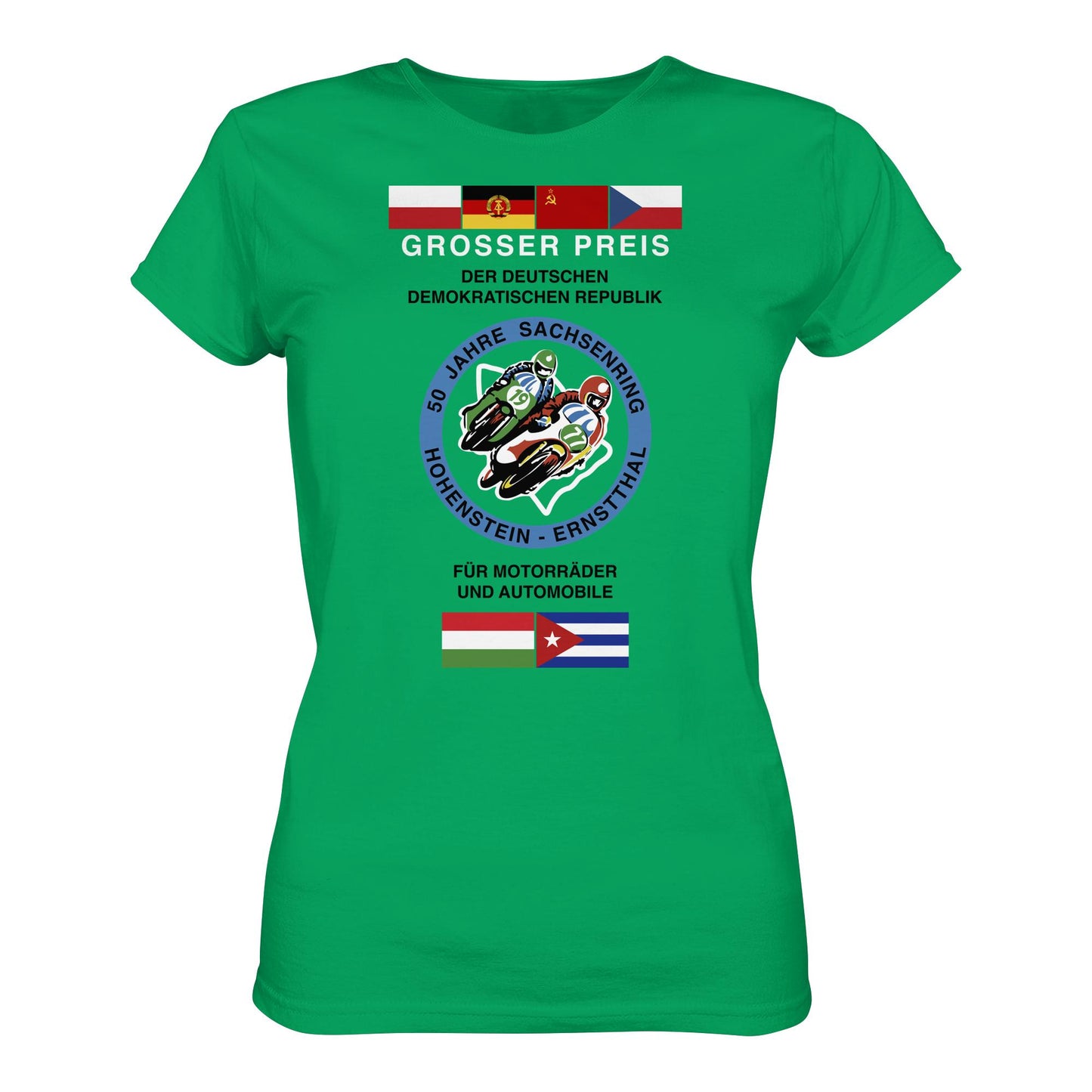 DDR Ostalgie Shirt Mädels • 50 JAHRE SACHSENRING - GROSSER PREIS DER DDR 1977