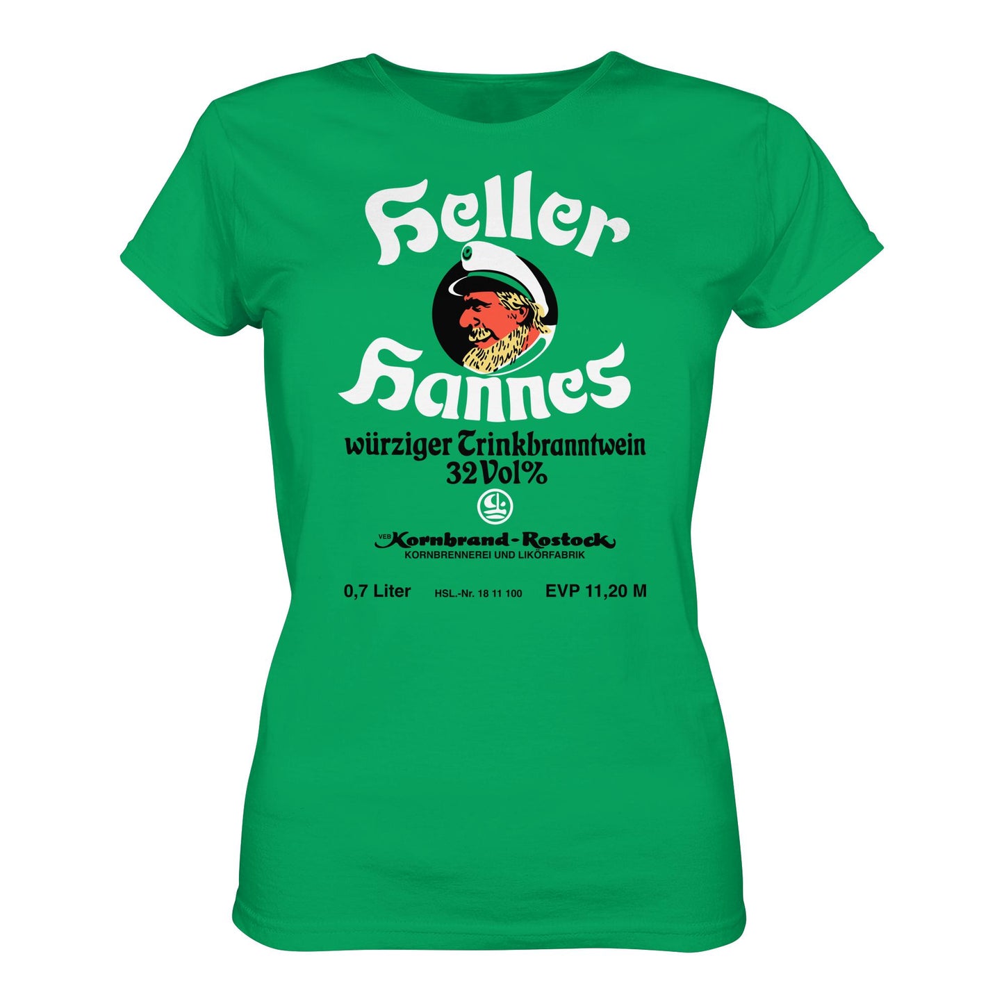 DDR Ostalgie Shirt Mädels • HELLER HANNES - TRINKBRANNTWEIN - VEB KORNBRANDT ROSTOCK