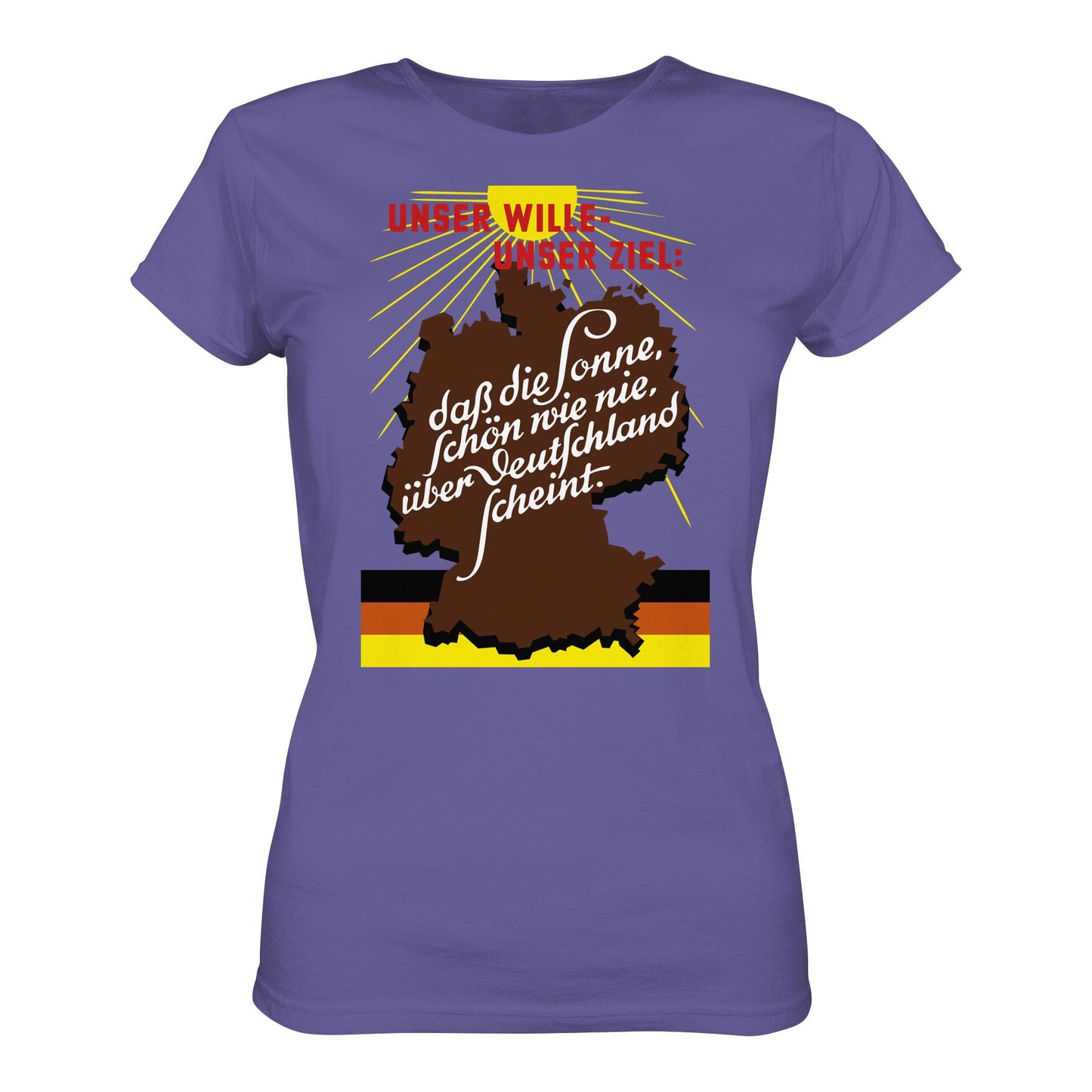 DDR Ostalgie Shirt Mädels • DASS DIE SONNE SCHÖN WIE NIE, ÜBER DEUTSCHLAND SCHEINT - ORIGINAL DDR-PLAKAT