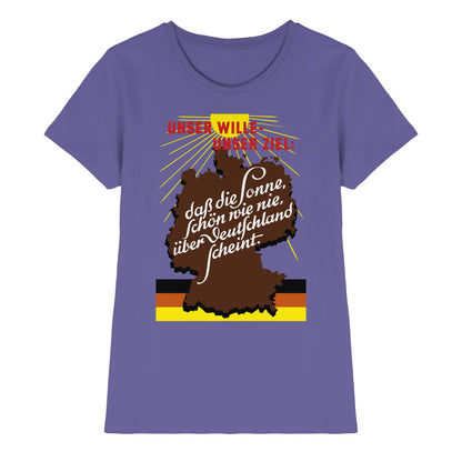 DDR Ostalgie Shirt Mädels • DASS DIE SONNE SCHÖN WIE NIE, ÜBER DEUTSCHLAND SCHEINT - ORIGINAL DDR-PLAKAT