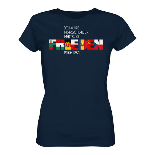 DDR Ostalgie Shirt Mädels • FRIEDEN - 30 JAHRE WARSCHAUER VERTRAG (DDR-BRIEFMARKE)