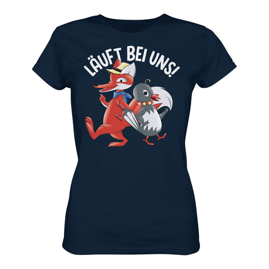 DDR Ostalgie Shirt Mädels • UNSER SANDMÄNNCHEN - HERR FUCHS & FRAU ELSTER, LÄUFT BEI UNS!