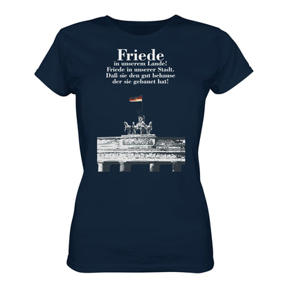 DDR Ostalgie Shirt Mädels • FRIEDE IN UNSEREM LANDE! (DDR-ORIGINAL-PLAKAT)