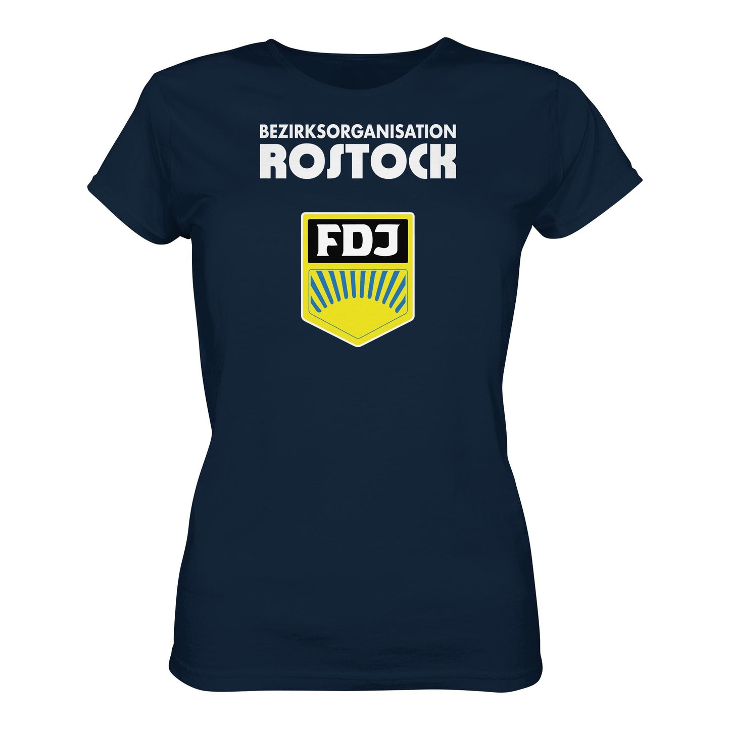 DDR Ostalgie Shirt Mädels • BEZIRKSORGANISATION ROSTOCK (ORIGINAL-WIMPEL)