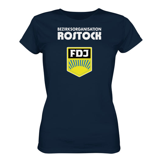 DDR Ostalgie Shirt Mädels • BEZIRKSORGANISATION ROSTOCK (ORIGINAL-WIMPEL)