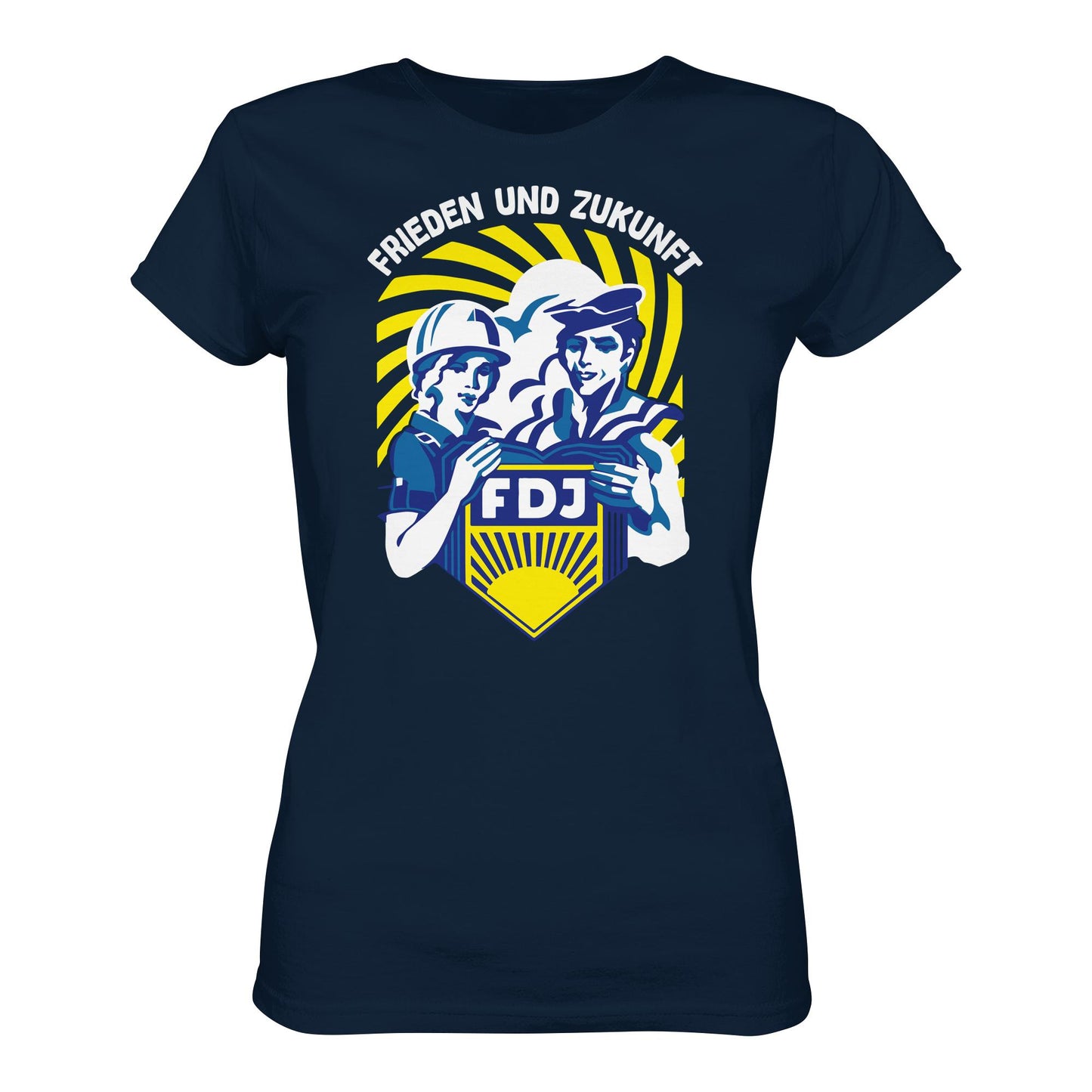DDR Ostalgie Shirt Mädels • FDJ - FRIEDEN UND ZUKUNFT (ORIGINAL WIMPEL)