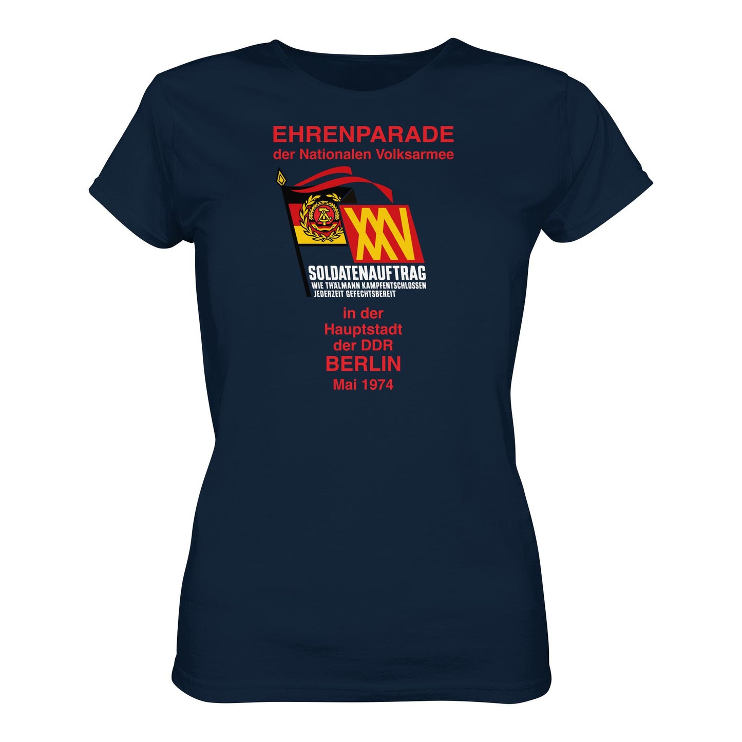 DDR Ostalgie Shirt Mädels • EHRENPARADE DER NVA, 1974 BERLIN (ORIGINALWIMPEL)