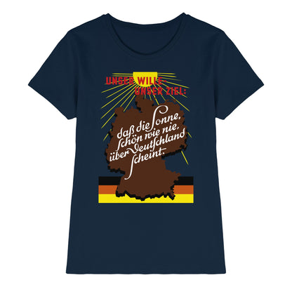 DDR Ostalgie Shirt Mädels • DASS DIE SONNE SCHÖN WIE NIE, ÜBER DEUTSCHLAND SCHEINT - ORIGINAL DDR-PLAKAT