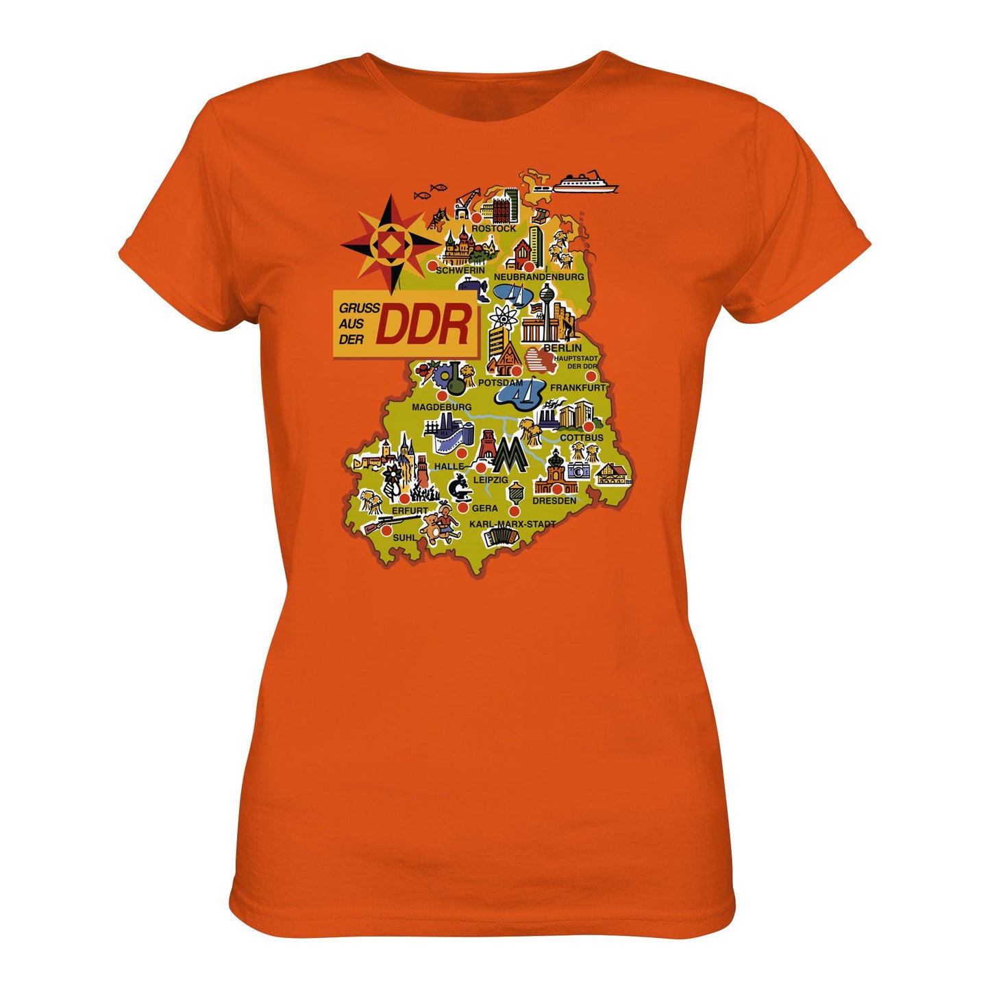 DDR Ostalgie Shirt Mädels • GRUSS AUS DER DDR (ORIGINAL POSTKARTE)