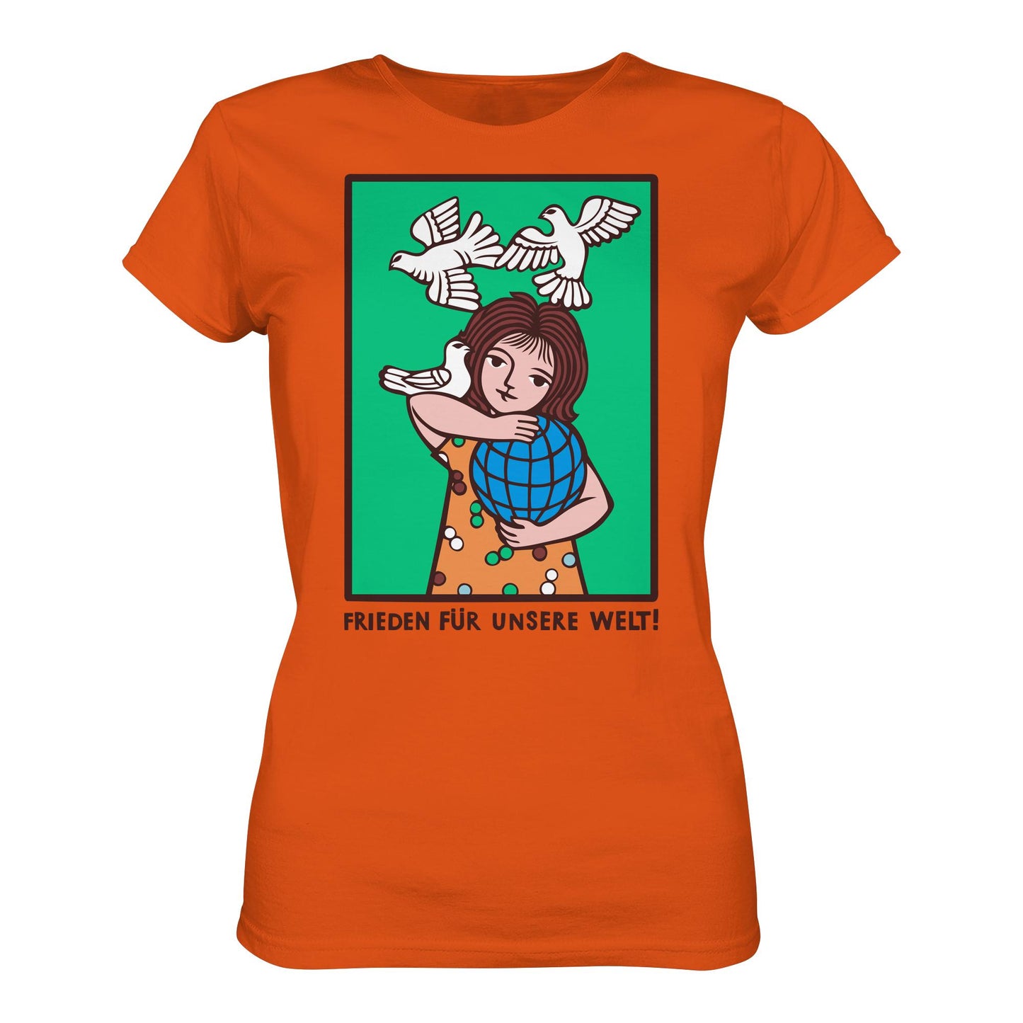DDR Ostalgie Shirt Mädels • FRIEDEN FÜR UNSERE WELT! (DDR-ORIGINAL-PLAKAT)