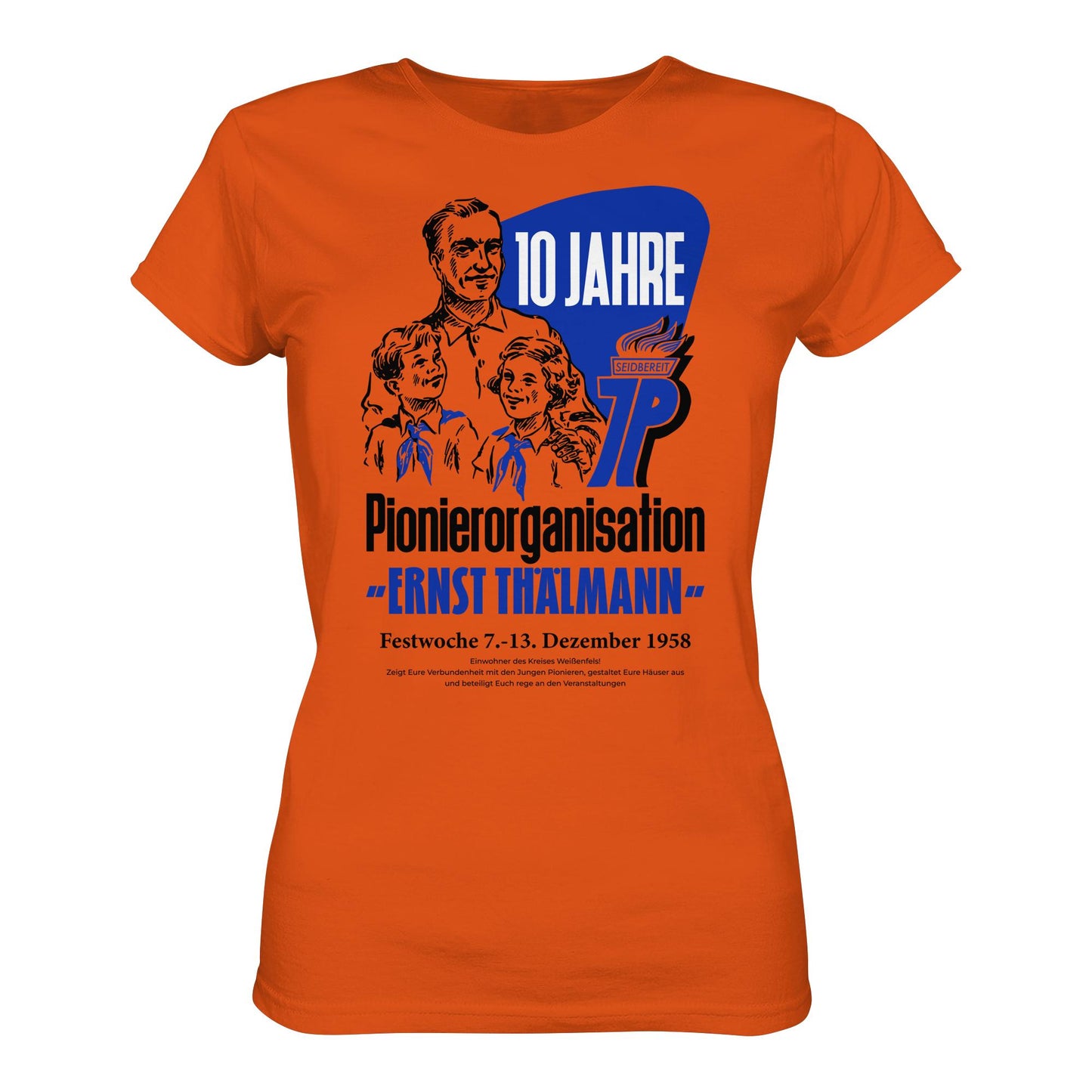 DDR Ostalgie Shirt Mädels • 10 JAHRE PIONIERORGANISATION 1958 - ORIGINAL ILLUSTRATION
